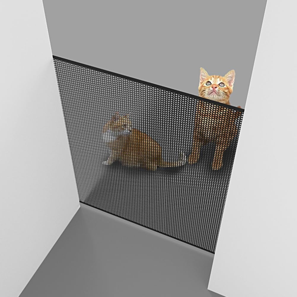 Retractable Baby Gate or Mesh Dog Gate, 78cm Tall Easy to Use Pet Fence for The House Stairs Doorways Hallways Indoor Outdoor, No Drilling (Fits 0~130CM Wide Openings)