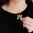 thumbnail image 5 of Joernso Pendant Necklace Cursive 26 Letters Jewelry Simple Bright Luster Couple Necklace for Daily Wear, 5 of 8