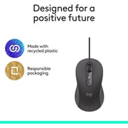 Logitech Signature M520 USB-C Wired Mouse, Large, Graphite