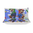 thumbnail image 3 of Super Mario 3 Pcs Bed Sheets Set Breathable Duvet Cover with 2 Pillow Sham Soft All Seasons Bedding Set 102"x90", 3 of 8