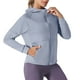 thumbnail image 1 of Chaquetas y prendas de vestir casuales con capucha y manga larga. Camiseta de poliéster con cuello redondo, capucha, cremallera y protección solar para yoga., 1 of 3