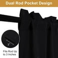 thumbnail image 5 of XWZO Semi Sheer Faux Linen Privacy Curtains for Bedroom Living Room, Rod Pocket Curtain Drapes, 2 Panels, 42 W x 96 L, Black, 5 of 6