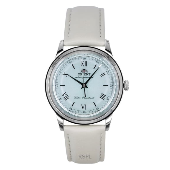 Orient Bambino Leather Strap Pale Green Dial Solar RA-WK0002E Men's Watch