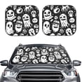 thumbnail image 2 of Saiise Black White Spooky Ghosts for Foldable Car Sun Shades (2-Pack) Offer Sun Protection with an Easy-fold Design for Convenient Windshield Shading-Large, 2 of 6