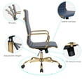 thumbnail image 4 of Pemberly Row High-Back Leather Office Chair With Gold Frame in Navy Blue, 4 of 7