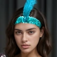 thumbnail image 2 of Unique Bargains Christmas 1 Pc Feathers Faux Diamond Headbands for Women Lake Blue, 2 of 6