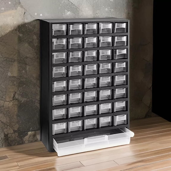 40 Bins Rail Mount Stackable Parts Storage Organizer Shop Bins Bolts Screws Nuts