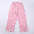thumbnail image 6 of DeHolifer Girls Pants Cotton Elastic Waiste Drawstring Solid Color Wide Leg Loose Casual Lounge Pants,14-15Years, 6 of 7