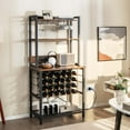 thumbnail image 2 of Costway Wine Bar Cabinet with 4 Tier Storage Shelves Glass Holders Bottle Racks Industrial, 2 of 9