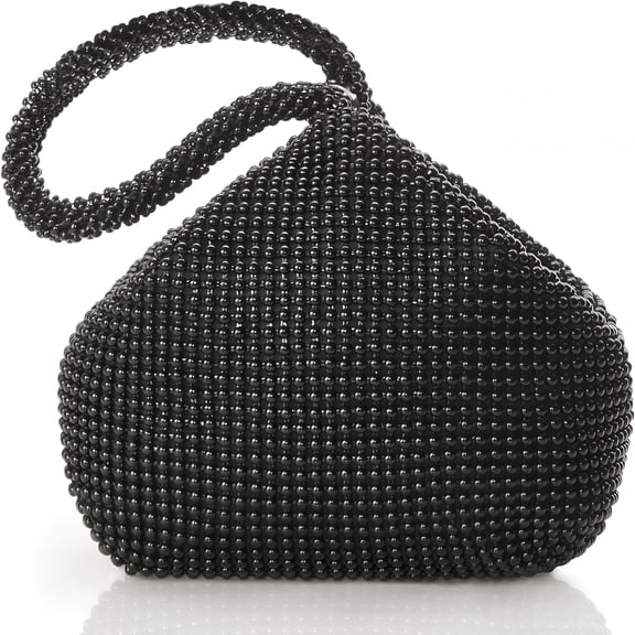 AOMRCOL Women's Beaded Clutch Evening Bags Vintage Elegant Triangle Purse for 1920s Party Prom Wedding