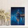 thumbnail image 2 of UXIEQU Night Yacht Harbor Ocean View Canvas Wall Art Print 15.75x11.81 Inches, 2 of 8