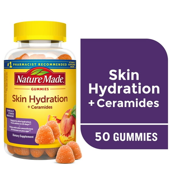 Nature Made Skin Hydration   Ceramides Gummies, Supplement to Support Healthy Skin, 50 Ct