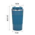 thumbnail image 3 of Taza de café de acero inoxidable, taza térmica de silicona para oficina, para negocios, antiescaldaduras, para coche, taza de agua para coche, 3 of 6
