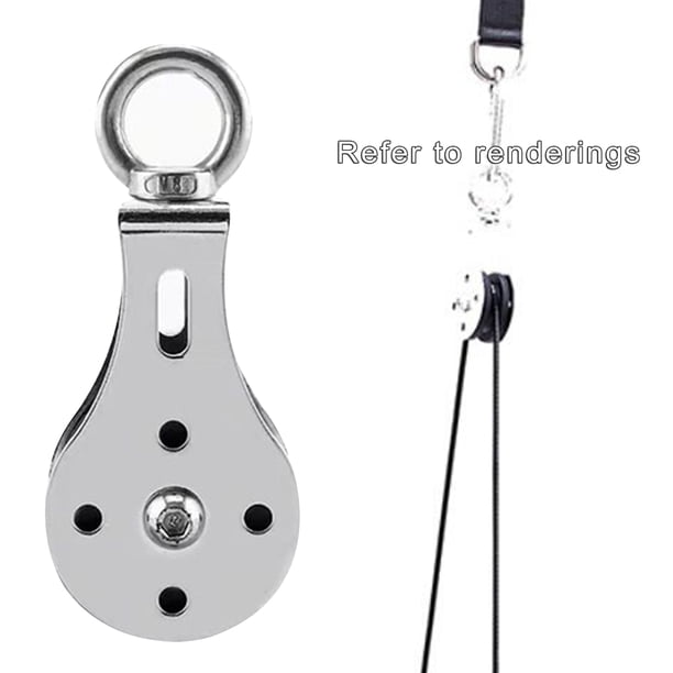 Bloque de polea Acero inoxidable 304, Rueda de con rotación de 360 degree, Cojinete Polea de elevación de 660 lb / Rueda colgante / Rueda de Cola Polea elevadora