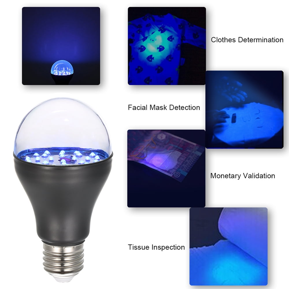 7W 25 LED 365nm UV Light Bulb AC100V240V A19 Ultraviolet Blacklight