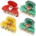 thumbnail image 1 of 4 Pcs Petites Pinces à Cheveux Pinces à Griffes de Fête de Noël Accessoires de Coiffure, 1 of 8