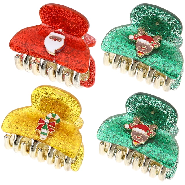 4 Pcs Petites Pinces à Cheveux Pinces à Griffes de Fête de Noël Accessoires de Coiffure