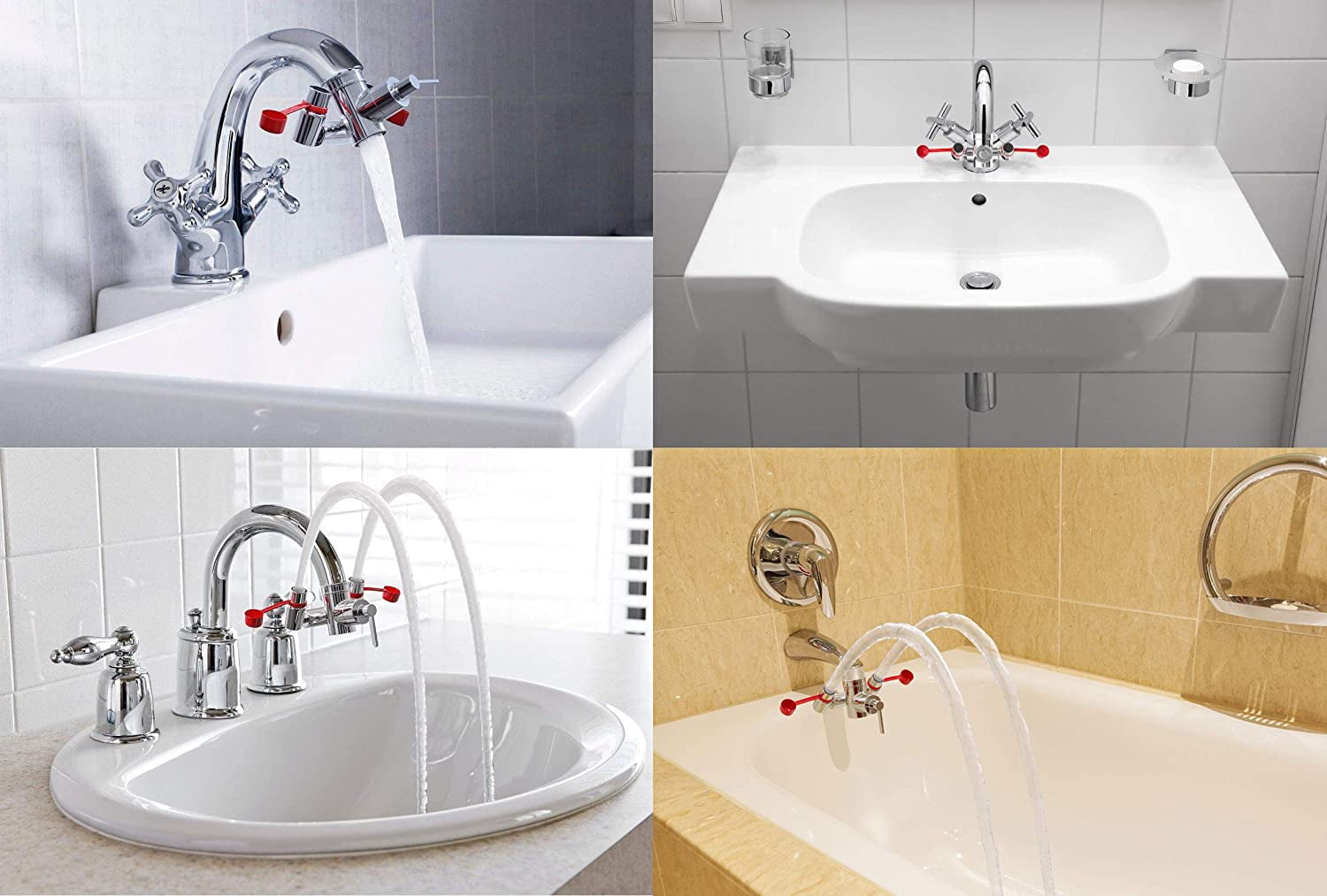 Skywin Eye Wash Kit - Faucet Mounted Emergency Eye Wash Station Sink Attachment - 1x Continuous Flow Eyewash Station,3X Sink Adapters,2X Inspection Tags,1x Emergency Eye Wash Station Sign (2Pack)