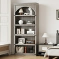 thumbnail image 4 of Yeshouse Librería rústica de 181 cm con puertas, estantería de madera profunda de 6 estantes para almacenamiento y exhibición, ideal para dormitorio y sala de estar, 4 of 6