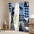 thumbnail image 3 of Feelyou Rustic Bear Curtains Pack of 2 (42x84 Each), Blue Buffalo Curtains Blackout, 3 of 6