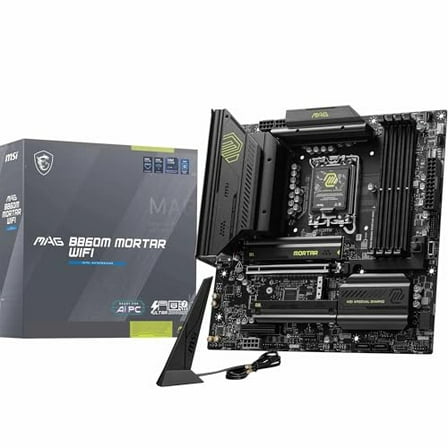 Open Box MSI MAG B860M MORTAR WIFI MOTHERBOARD MATX LGA 1851 - BLACK