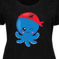 thumbnail image 4 of Inktastic Pirate Octopus, Blue Octopus With Red Pirate Hat Women's Plus Size T-Shirt, 4 of 5
