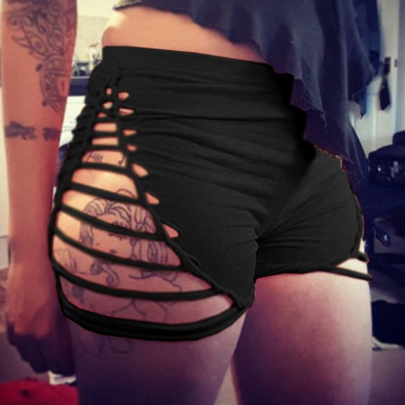 Pantalons Chauds des Femmes Sexy Mini Shorts Découpes Shorts pour Partie Boîte de Nuit S-5XL