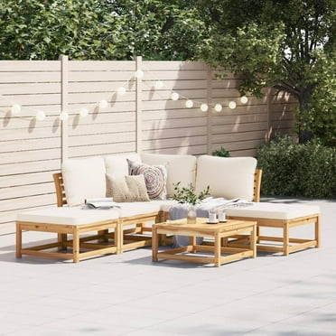 vidaXL 6 Piece Patio Lounge Set with Cushions Solid Wood Acacia