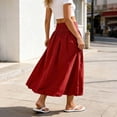 thumbnail image 5 of YSUEJPF Women's Bubble Midi Skirt Elastic Waist Puffy Hem Skirt Solid Casual Beach Skirts, 5 of 6