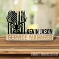 thumbnail image 2 of Craftnamesign Custom Wooden US Patriotic Deer Hunting Desk Name Plate, Metal Nameplate for desk, 2 of 5