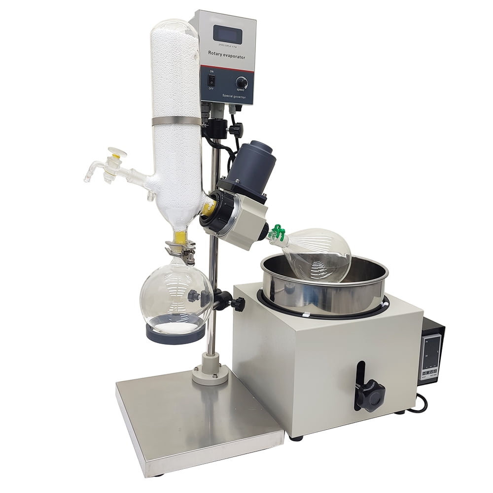 2L Lab Rotary Evaporator Manual Lifting Evaporator with 15L Water Circulating Vacuum Pump 110V