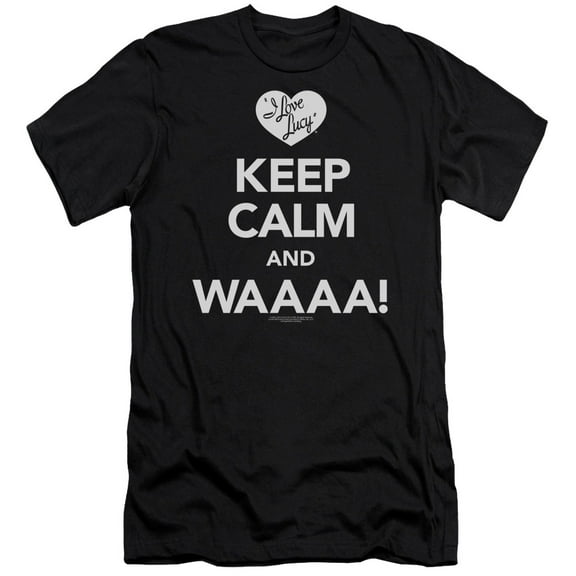 I Love Lucy Keep Calm Waaa S/S Adult 30/1 T-Shirt Black
