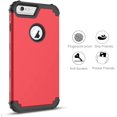 thumbnail image 4 of iPhone 6S Plus Case, iPhone 6 Plus Case, 3 in 1 Hybrid Heavy Duty Rugged Hard PC Soft Silicone Bumper Shockproof Anti Slip Protective Case for Apple iPhone 6S Plus/6 Plus(5.5 Inch),Black/Red, 4 of 8
