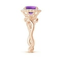 thumbnail image 3 of ANGARA Natural 1.7 Ct. Amethyst with Diamond Halo Ring in 14K Rose Gold for Women (Ring Size: 8), 3 of 10