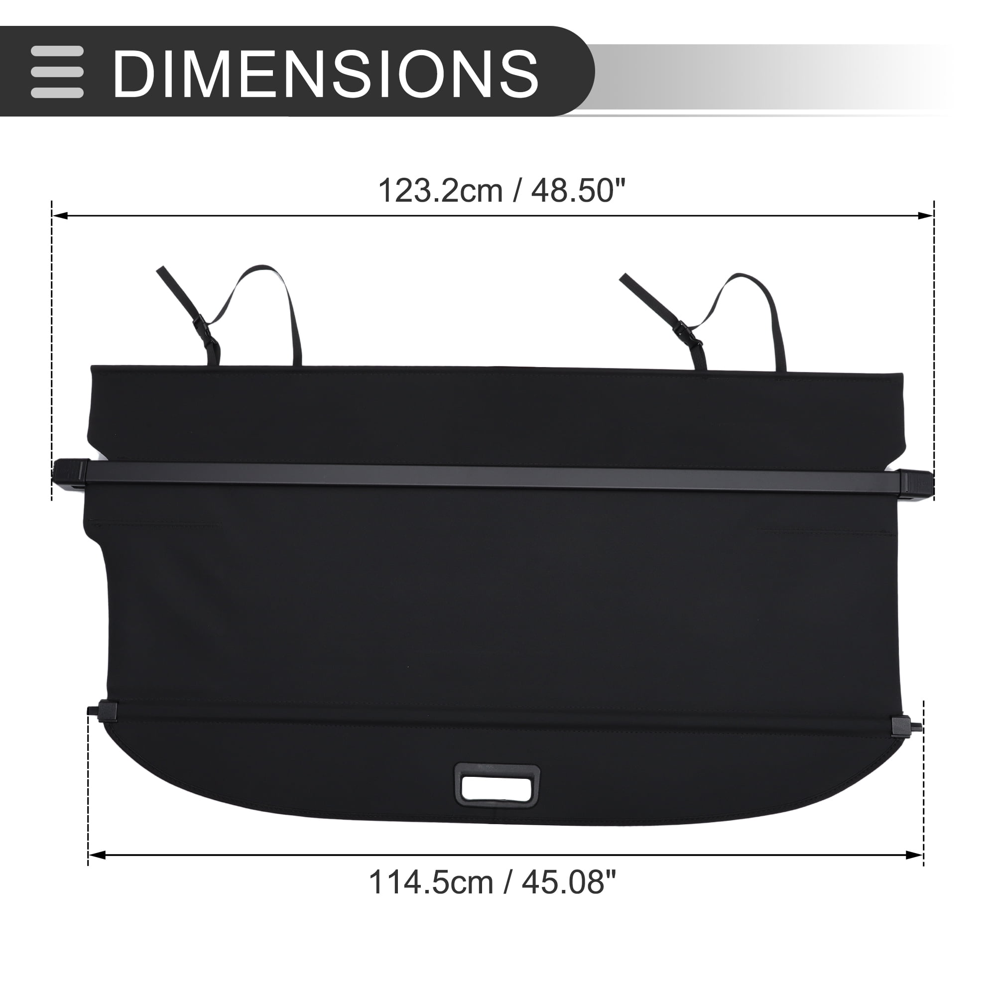 Unique Bargains Retractable Cargo Cover for Subaru Rear Trunk Parcel Shield Shade Black
