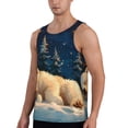 thumbnail image 2 of Gukieu Starry Sky Sleep White Bear Print Men's Quick Dry Fitness Vest, Round Neck Sleeveless Fitness Bodybuilding Top-Small, 2 of 7