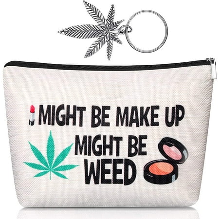 Weed Cosmetic Bag Leaf Makeup Cosmetic Bag Funny Cosmetic Pouch With Weed Leaf Key Chain For Women Friends Cute Style Walmart Canada