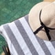 thumbnail image 3 of Toalla de playa Arkwright California Cabana Stripe, paquete de 4, gris, 3 of 6