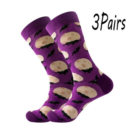 

3Pairs Halloween Men S Socks Women S Socks CosPlay Pumpkin Socks Monster Socks Bat