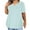 Blue, variant on Hvyesh Plus Size Tops for Women Eyelet Short Sleeve Blouses Casual V Neck Shirts Loose Fit Solid Tunic Tops