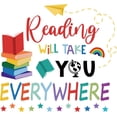 thumbnail image 1 of Reading Wall Decor Inspirational Quote Learning Wall Sticker DIY Book Reading Will Take You Everywhere Books Decals for Read Corner Nursery Library Classroom Study Room Stickers, 1 of 8