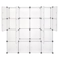 thumbnail image 3 of EASTIN Modular Closet Organizer Plastic Cabinet, 16 Cube Wardrobe Cubby Shelving Storage Cubes Drawer Unit, DIY Modular Bookcase Closet System Cabinet with Doors for Clothes, Shoes, Toys, White, 3 of 5