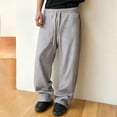 thumbnail image 3 of LIIPEE Men Casual Pants Winter Solid Color Ankle Length Jogger Pants Male Thermal Lined Sweatpants Running Training Outdoor Comfortable Soft Breathable Daily Pants,Light Gray,XXL, 3 of 9