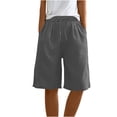 thumbnail image 5 of POROPL Women Shorts Under $10 Linen Summer Casual Shorts Capris Short, 5 of 9