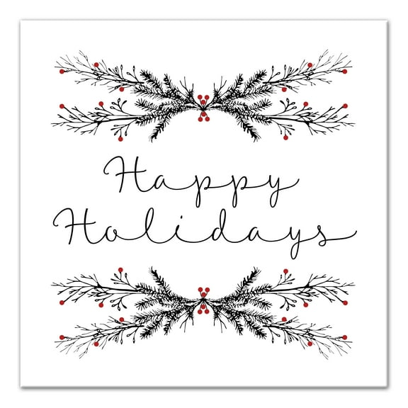 Creative Products Happy Holidays Branches 20x20 Canvas Wall Art