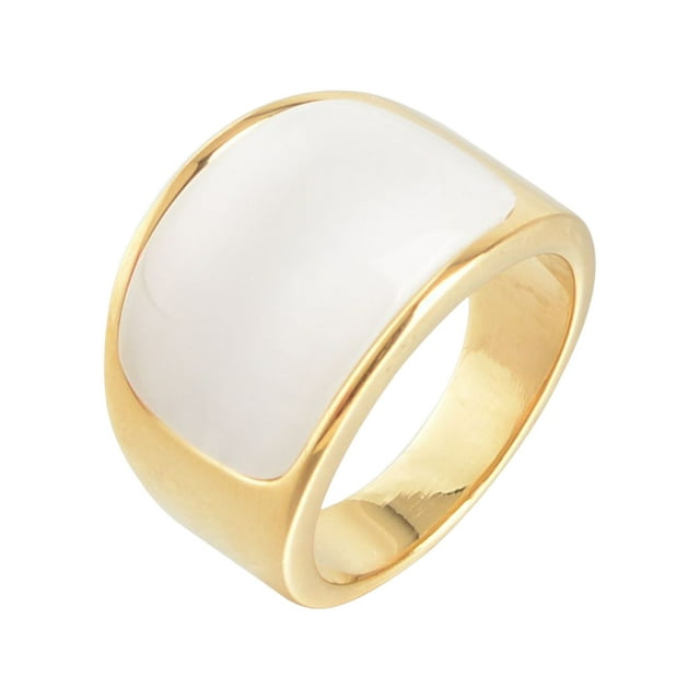 Sonducket Mujeres Hombres Anillo Decorativo Moda Elegante Unisex Piedra Mano Joyería Artesanía Pareja Decoración COLLAR COLGANTE Ropa, zapatos y accesorios Miscelánea Piedra Blanca talla 8