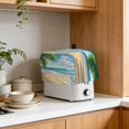 thumbnail image 4 of Summer Beach Toaster Cover 2 Slice, Coastal Ocean Tropical Palm Trees Dustproof Bakeware Oven Protector with Top Hook, Waterproof Small Kitchen Appliance Toasters Dust Cover, 12"x7.5"x8", 4 of 9