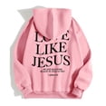 thumbnail image 6 of DHFJKG Zip Up Hoodie Women Jesus Letter Printed Long Sleeve Pocket Drawstring Sweatshirts Casual Sports Track Jackets, 6 of 7