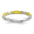 thumbnail image 2 of Auriga 925 Sterling Silver Yellow Enameled Ring for Women Size- 7, 2 of 6