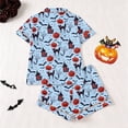 thumbnail image 4 of Likimi Toddler Girls Halloween Pajamas Set Short Sleeve Hallowmas Cartoon Print Lapel Button Down Pjs Tops With Shorts For Party Casual Homewear, 4 of 9